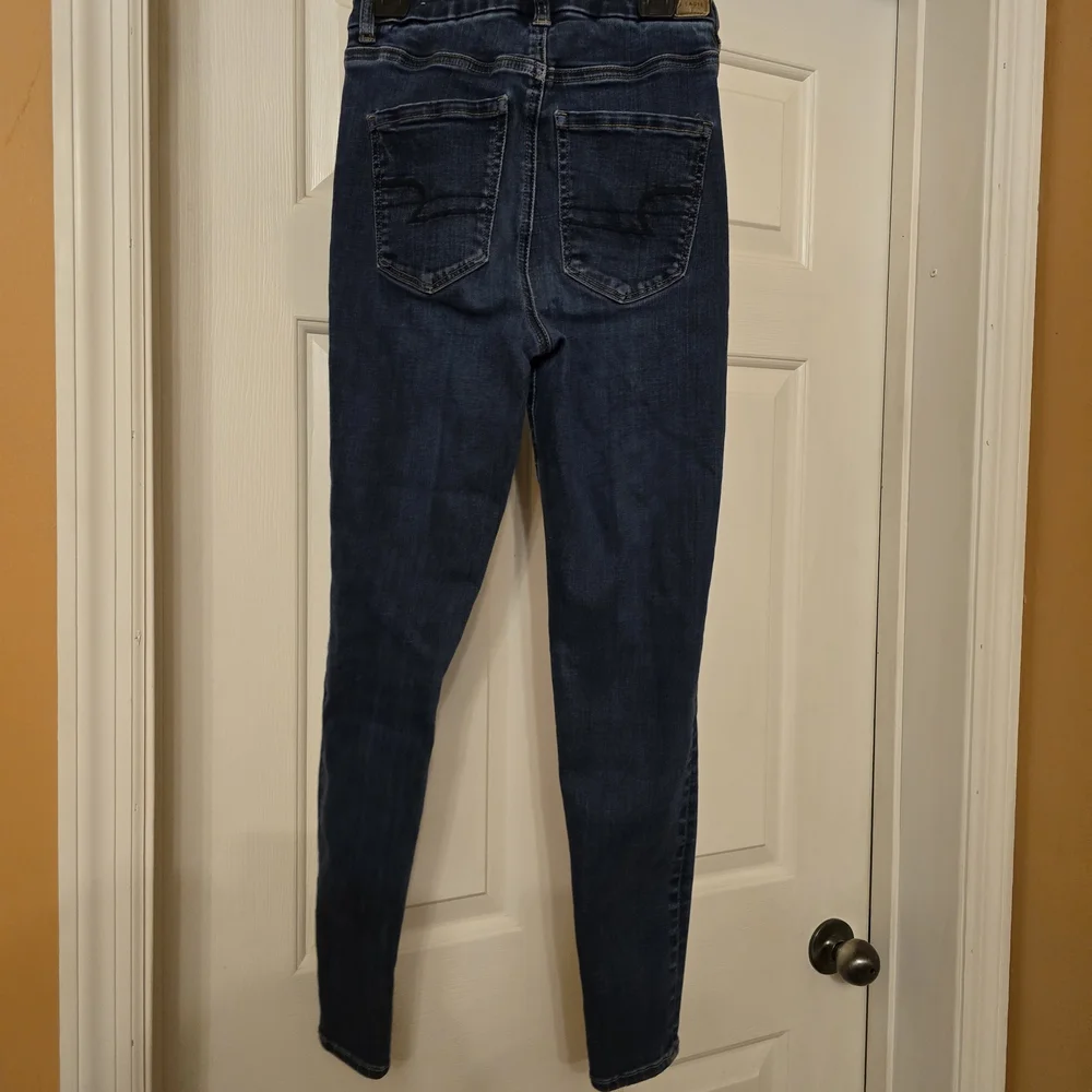 American Eagle Dark Blue 360 Nexfit Level Stretch Skinny Jeans Size 00 Junior - Picture 3 of 5
